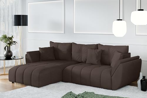 AXLIVING L Form braune Ecksofa Verciani Schlaffunktion Bettkasten 266 von AXLIVING