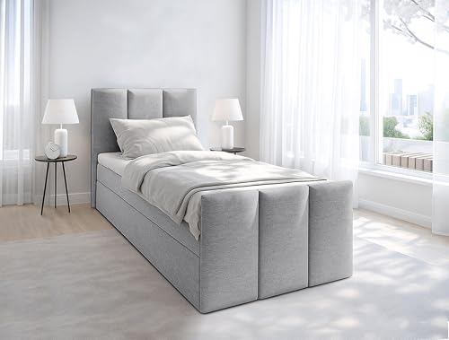 AXLIVING Levente Boxbett mit Bettkasten 80x200 graues Boxspringbett AXLIVING Levente Boxbett mit Bettkasten 80x200 graues Boxspringbett von AXLIVING