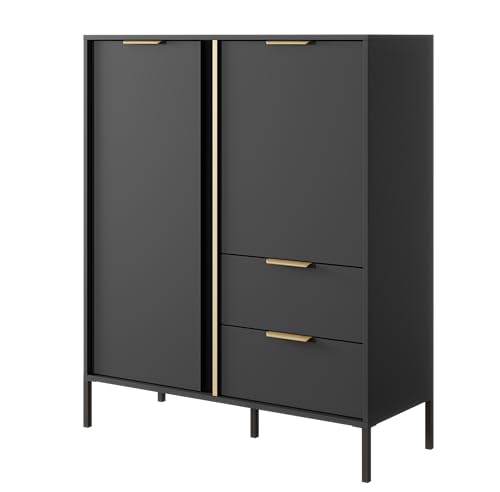 AXLIVING Modern Catanian 2D2S Highboard Anthrazit Kommode 103,3 cm AXLIVING Modern Catanian 2D2S Highboard Anthrazit Kommode 103,3 cm von AXLIVING