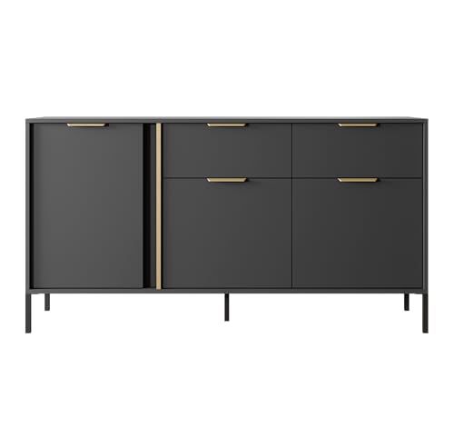 AXLIVING Modern Catanian 3D2S – Anthrazit Sideboard 153,1 cm Breite von AXLIVING