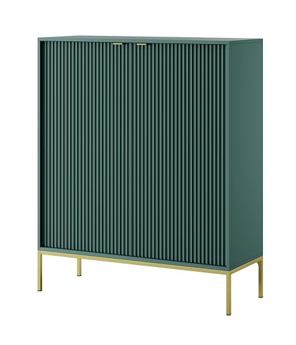 AXLIVING Modern Kommode Eternas K104 mit Lamellenfront 104 cm Grün AXLIVING Modern Kommode Eternas K104 mit Lamellenfront 104 cm Grün von AXLIVING
