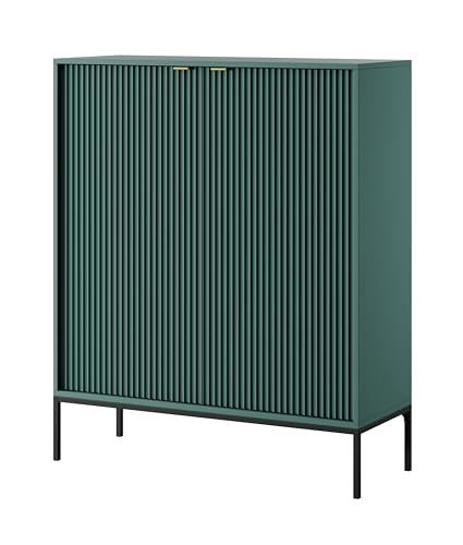 AXLIVING Modern Kommode Eternas K104 mit Lamellenfront 104 cm Grün AXLIVING Modern Kommode Eternas K104 mit Lamellenfront 104 cm Grün von AXLIVING
