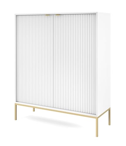 AXLIVING Modern Kommode Eternas K104 mit Lamellenfront 104 cm Weiß AXLIVING Modern Kommode Eternas K104 mit Lamellenfront 104 cm Weiß von AXLIVING
