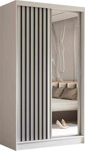 AXLIVING Modern Weiße Kleiderschrank mit Spiegel Cabinio 120cm brei AXLIVING Modern Weiße Kleiderschrank mit Spiegel Cabinio 120cm brei von AXLIVING