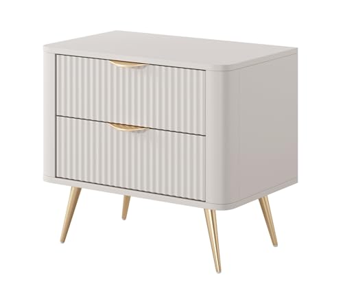 AXLIVING Moderne Nachttisch Vespasia beige 63,2 x 55,3 x 38 cm von AXLIVING