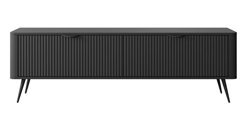 AXLIVING Moderner TV Board schwarz matt Vespasia 163 2D 163cm Breite von AXLIVING