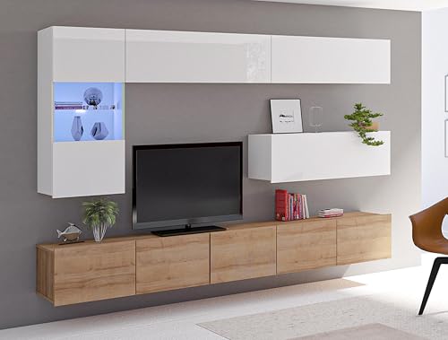 AXLIVING Möbel im Wohnzimmer Kossana 4 –255 Breite Weiß/Goldene Eiche AXLIVING Möbel im Wohnzimmer Kossana 4 –255 Breite Weiß/Goldene Eiche von AXLIVING