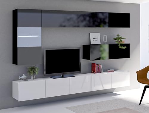 AXLIVING Möbel im Wohnzimmer Kossana 4 – 255cm Breite, Schwarz/Weiß von AXLIVING