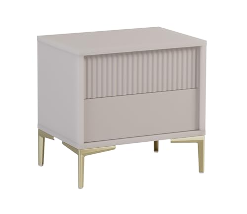 AXLIVING Nachttisch Kommode Urgano SN – 53,5 cm breit, Modern Beige von AXLIVING
