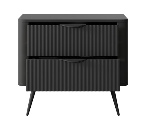 AXLIVING Nachttisch schwarz modern Vespasia 63,2 x 55,3 x 38 cm von AXLIVING