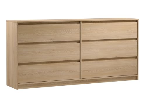 AXLIVING Schlafzimmer Kommode Mormanno K6S – 181 cm, Eiche Cremona von AXLIVING