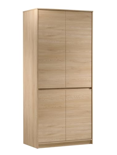 AXLIVING Schlafzimmer Schrank Mormanno S4D – 91 cm, Eiche Cremona von AXLIVING