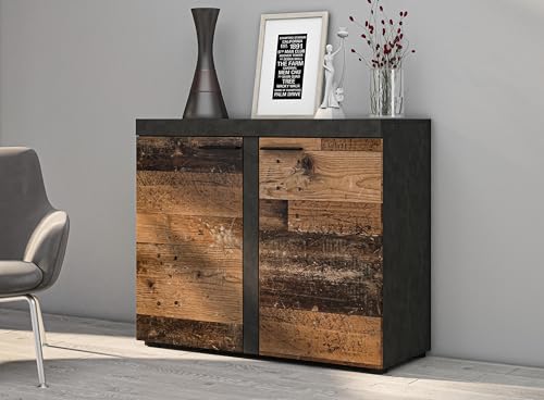 AXLIVING Schmal Kommode Spacoro 2D Eleganz Modern in Matera/Old Style von AXLIVING
