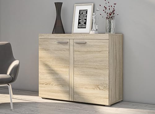 AXLIVING Schmal Kommode Spacoro 2D – Eleganz für Ihr Zuhause, Sonoma von AXLIVING