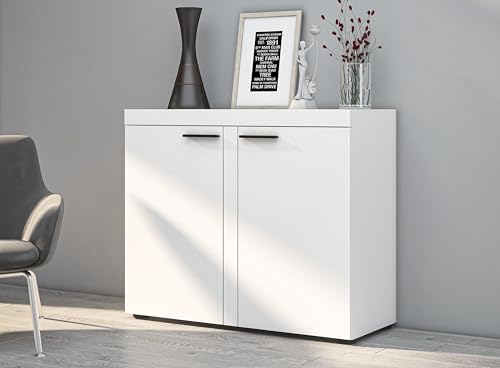 AXLIVING Schmal Kommode Spacoro 2D – Eleganz für Ihr Zuhause, Weiß von AXLIVING