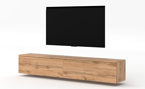 AXLIVING Schrank für TV Designer Lowboard Eiche Wotan Loriano 2x100cm von AXLIVING