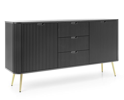AXLIVING Schubladenschrank Kommode Salvia KSZ168 168 cm breit Schwarz von AXLIVING