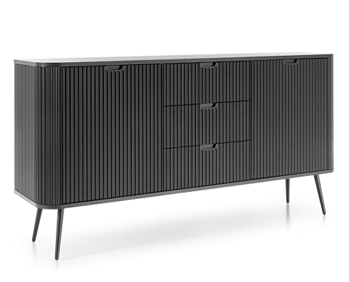 AXLIVING Schubladenschrank Kommode Salvia KSZ168 168 cm breit Schwarz von AXLIVING