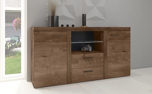 AXLIVING Schubladenschrank Kommode Spacoro 2F2S Modern Eiche Lefkas von AXLIVING