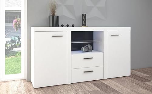 AXLIVING Schubladenschrank Kommode Spacoro 2F2S Modern in Weiß Matt von AXLIVING