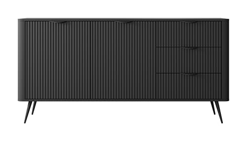 AXLIVING Schwarz Kommode Vespasia 163 2D3S – 163,2 cm modern von AXLIVING