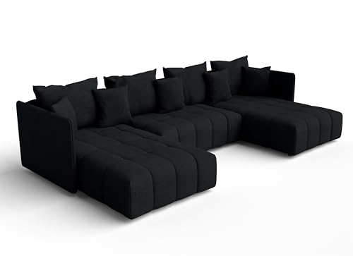 AXLIVING Schwarz Sofa U Form mit Schlaffunktion Veliro U 345 cm breit AXLIVING Schwarz Sofa U Form mit Schlaffunktion Veliro U 345 cm breit von AXLIVING