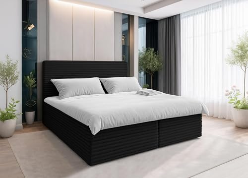 AXLIVING Sevdayla Boxspringbett mit Bettkasten 160x200 Bett Schwarz von AXLIVING