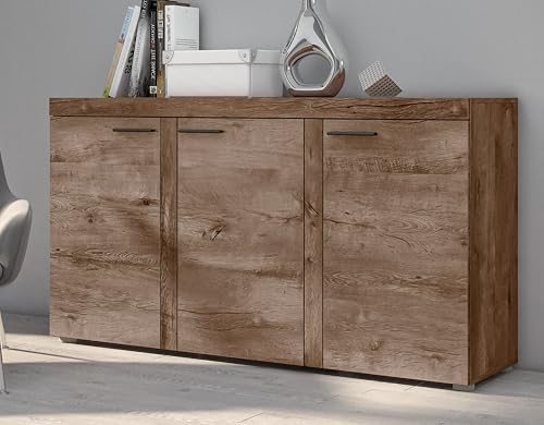 AXLIVING Sideboard Wohnzimmer Spacoro 3D – Modern in Eiche Lefkas von AXLIVING