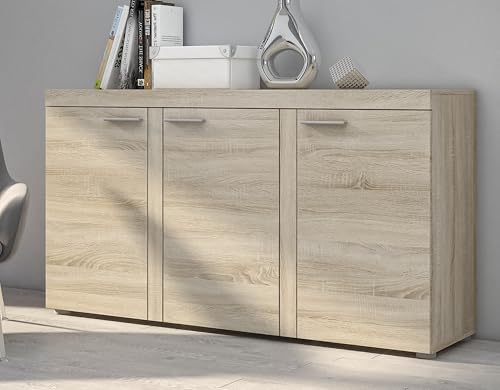 AXLIVING Sideboard Wohnzimmer Spacoro 3D – Modern in Eiche Sonoma von AXLIVING