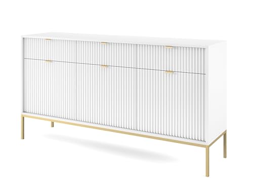 AXLIVING Sideboard mit Schubladen Eternas KSZ154 154 cm Modern Weiß von AXLIVING