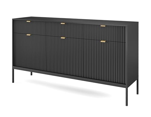 AXLIVING Sideboard mit Schubladen Eternas KSZ154 154 cm Schwarz von AXLIVING