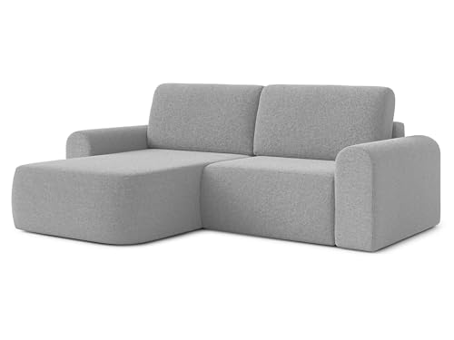 AXLIVING Sofa 250 cm breit mit Schlaffunktion Otterton in Hellgrau R von AXLIVING
