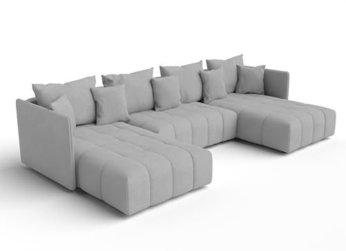 AXLIVING Sofa U Form mit Schlaffunktion Eckcouch hellgrau Veliro 345 AXLIVING Sofa U Form mit Schlaffunktion Eckcouch hellgrau Veliro 345 von AXLIVING