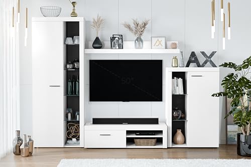 AXLIVING Spacoro Wohnwand weiß Beton hochwertig 270 cm ohne LED AXLIVING Spacoro Wohnwand weiß Beton hochwertig 270 cm ohne LED von AXLIVING