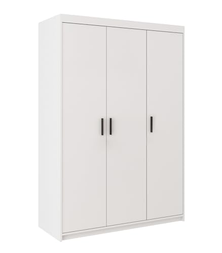 AXLIVING Storicos 3D 3 türig Kleiderschrank Weiß 133cm Breite, modern von AXLIVING