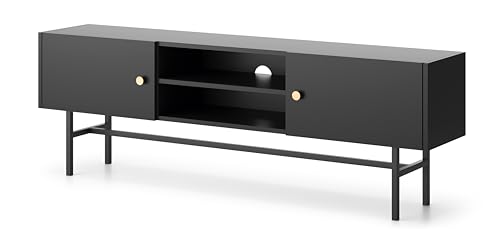AXLIVING TV Bank schwarz Dinley – 155 cm Lowboard glatt & modern AXLIVING TV Bank schwarz Dinley – 155 cm Lowboard glatt & modern von AXLIVING