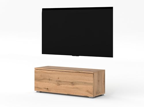 AXLIVING TV Board Loriano 100 cm breit braunes Lowboard Eiche Wotan von AXLIVING