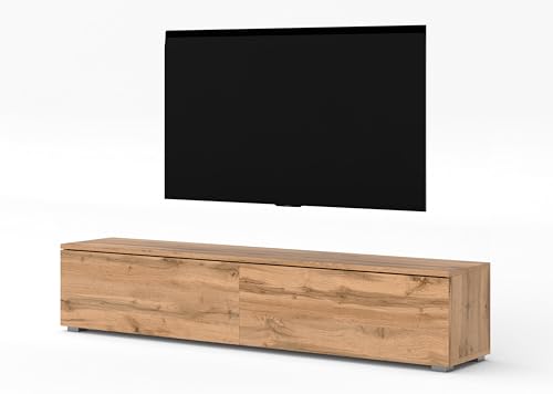 AXLIVING TV Board Loriano 180 modernes Designer Lowboard Eiche Wotan von AXLIVING