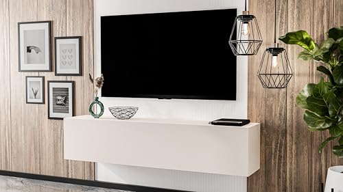 AXLIVING TV-Kommode ZIVOLLI B160xT40xH34 cm hängender TV-Schrank für Wandmontage beige von AXLIVING