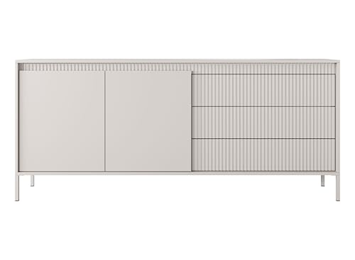AXLIVING Trentinis 187 2D3S Beige große Kommode 187,1 cm, geriffelte von AXLIVING