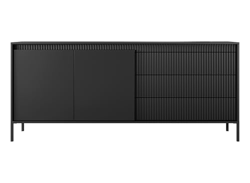 AXLIVING Trentinis 187 2D3S Schwarze große Kommode 187,1 cm breit von AXLIVING