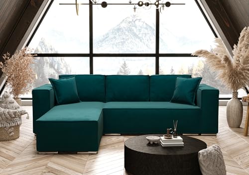 AXLIVING Türkis Ecksofa mit Schlaffunktion Vinoria L-Form 255 cm Links AXLIVING Türkis Ecksofa mit Schlaffunktion Vinoria L-Form 255 cm Links von AXLIVING