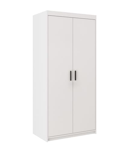 AXLIVING Weißen Kleiderschrank Storicos 2D 89,7cm Breite, 2 türiger von AXLIVING