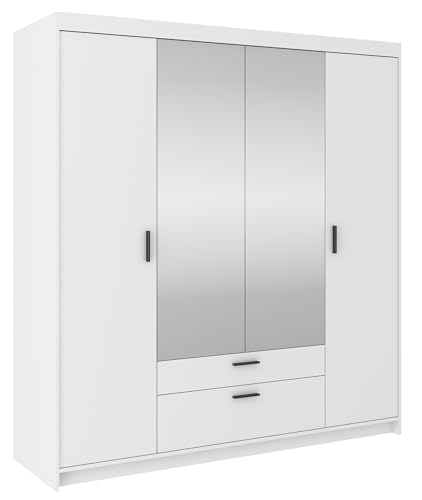 AXLIVING Weißer Kleiderschrank mit Spiegel Storicos 4D 176,3cm breit AXLIVING Weißer Kleiderschrank mit Spiegel Storicos 4D 176,3cm breit von AXLIVING