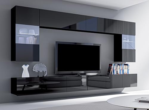 AXLIVING Wohnwand Modern Kossana 1 – 300cm Breite, Stilvoll Schwarz AXLIVING Wohnwand Modern Kossana 1 – 300cm Breite, Stilvoll Schwarz von AXLIVING