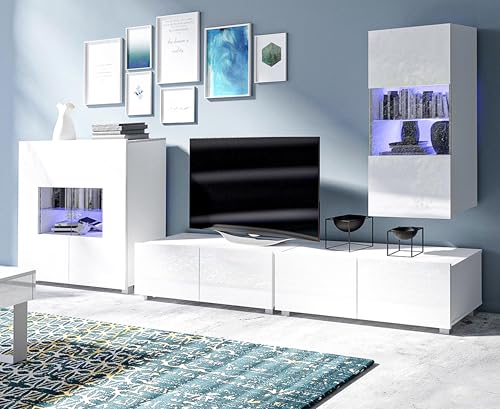 AXLIVING Wohnwand Wohnzimmer Kossana 17 – Modernes Design in Weiß AXLIVING Wohnwand Wohnzimmer Kossana 17 – Modernes Design in Weiß von AXLIVING