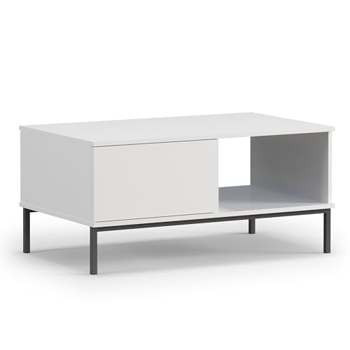 AXLIVING Wohnzimmer Tisch „Queba QT02“ – 100cm Breite, Modern in Weiß AXLIVING Wohnzimmer Tisch „Queba QT02“ – 100cm Breite, Modern in Weiß von AXLIVING
