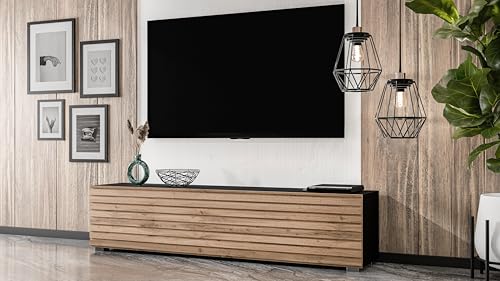 AXLIVING ZIVOLLI TV-Board 160 cm Schwarz mit Wotan Lamellenfront AXLIVING ZIVOLLI TV-Board 160 cm Schwarz mit Wotan Lamellenfront von AXLIVING