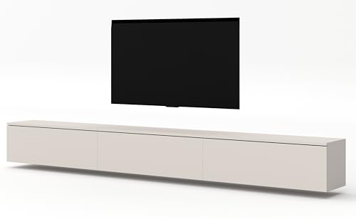 AXLIVING hängendes TV Board beige Loriano TV Bank 3x100 cm Kaschmir von AXLIVING