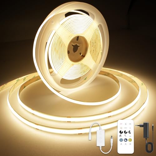 AXMOTUT COB LED Streifen 7.5m, Warmweiss 3000K 24V 320LEDs/M CRI90 LED Strip Light, Dimmbar LED Streifen mit RF Fernbedienung und Netzteil, für Zuhause Partei deko, DIY Dekoration AXMOTUT COB LED Streifen 7.5m, Warmweiss 3000K 24V 320LEDs/M CRI90 LED Strip Light, Dimmbar LED Streifen mit RF Fernbedienung und Netzteil, für Zuhause Partei deko, DIY Dekoration von AXMOTUT